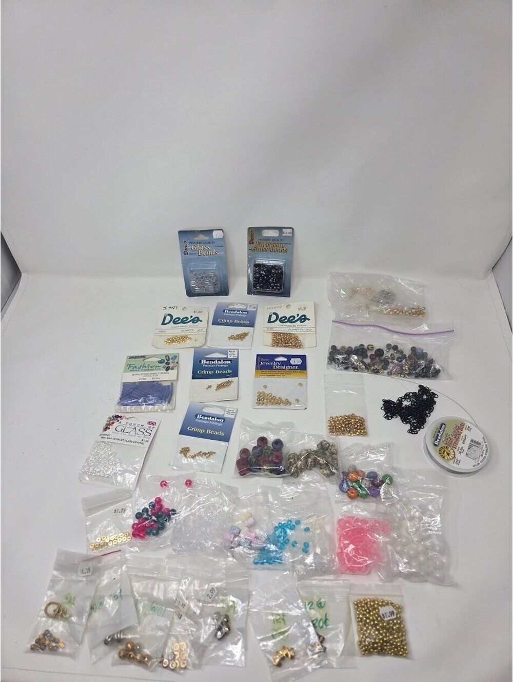Assorted Craft Beads Jewelry Making Findings Mixed Lot With Chain Wire